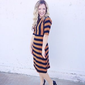 Junie Blake gold and black dress.